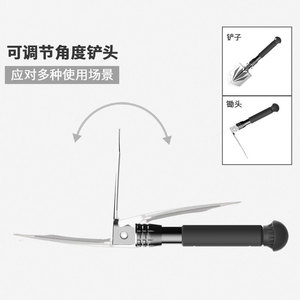 Pelle multifonction fluorescente pour cerfs, mini pelle pliable avec poignée ergonomique, outil de survie en plein air - Product Image 3