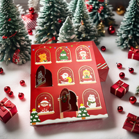 Calendrier de l'Avent Personnalisé pour les Fêtes de Fin d'Année, Boîte Cadeau en Papier UV avec Sérigraphie et Marquage à Chaud de Votre Logo