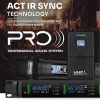 Système de microphone sans fil UHF professionnel ST-804 à 4 canaux avec micro dynamique à quatre casques d'écoute