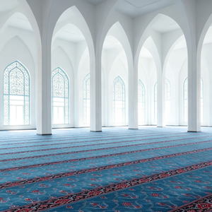 Tappeto da Preghiera per Moschea a Tutta Parete, Design Geometrico ad Arco Simmetrico, Impermeabile e Antimuffa per <span class=keywords><strong>Sala</strong></span> di Preghiera dell'Accademia Islamica - Product Image 6