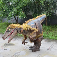 Modèle de dinosaure animatronique, qualité supérieure, simulation grandeur nature, costume de dinosaure Velociraptor, vente en promotion