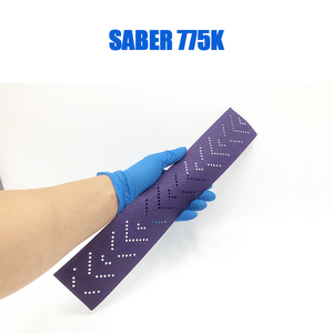 Werkseitige Lieferung von Schleifstreifen mit mehreren Löchern, geschliffen, lila Filmkeramik-Schleifpapier blatt zum Polieren von Autos und Holz - Product Image 2