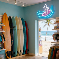 Neonawall Enseigne néon LED personnalisée sur le thème du surf pour magasin de surf, club de plage, décoration de fête, cadeau pour les passionnés de surf