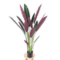 Oiseau de Paradis Artificiel Bonsaï Feuilles de Bananier Décoration d'Intérieur Plante Artificielle Arbres Carton