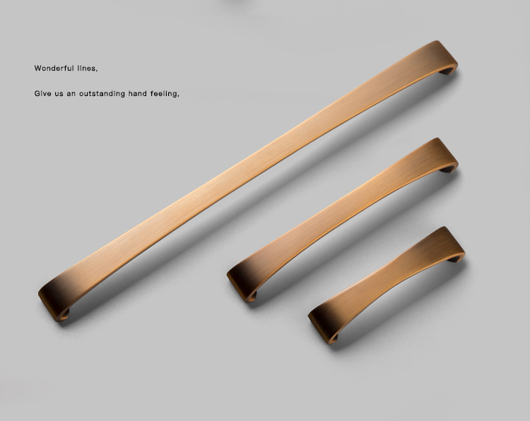 EADER Wonderful line yellow bronze European cabinet handle modern simple design cabinet handle