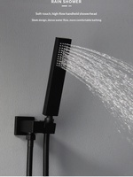 Douche murale encastrée en gros, pomme de douche carrée, jet de massage, pluie, poignée unique, salle de bain d'hôtel