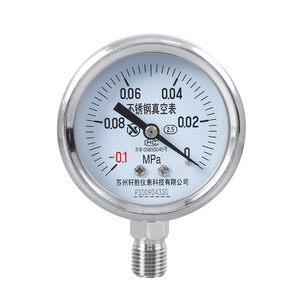 Manómetro de Vacío de Acero Inoxidable Suzhou XuanSheng Y60BF 60mm -0.1 a 0 Mpa Conexión Roscada - Product Image 1