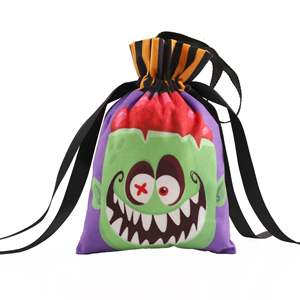 Bolsas de calabaza de Halloween, bolso de caramelo para galletas, disfraz, bolsa de regalo para truco o trato, bolsas con cordón de fieltro de arpillera reutilizables - Product Image 5