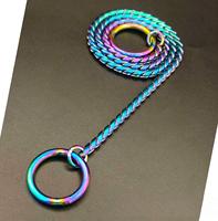 Neue Umweltfreundliche 316 Edelstahl Martingale Schwarze Hundeleine mit Schlangenkette und Nieten-Dekoration für Hunde & Kleintiere