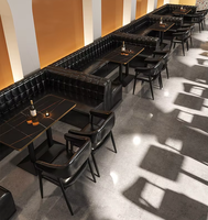 Meubles de salon modernes pour hôtel, restaurant, bar, discothèque, canapé, chaise de pub, table, comptoir, ensemble en forme de U ou de L, en cuir PU et métal