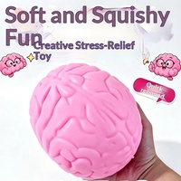 Balle en caoutchouc anti-stress géante de 10 cm en forme de cerveau, à rebond rapide, jouet de décompression pour farces, emballée - Ventes transfrontalières