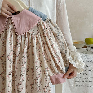 Abito Elegante <span class=keywords><strong>da</strong></span> Bambina Stile Francese Autunno 2026 con Fiori <span class=keywords><strong>e</strong></span> Blocchi di Colore, Colletto, Maniche Lunghe in Puro Cotone Lavorato all'Uncinetto, Pizzo Dolce <span class=keywords><strong>da</strong></span> <span class=keywords><strong>Principessa</strong></span> - Product Image 2