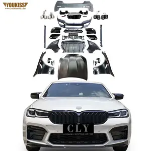 New Arrival Car Bumper For 21 BMW 5 Series G 30 G 38 Modified M 5 Body Kits Full Set With Fenders Hood Side Skirt Exhaust Pipe