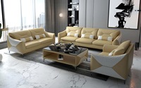 Meubles intelligents personnalisés, canapé d'angle moderne de haute qualité en cuir véritable, 6 places, pour salon