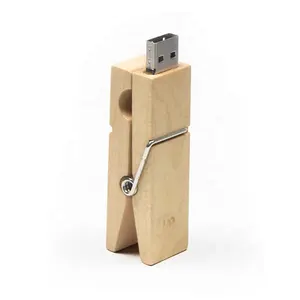 Рекламный деревянный зажим USB Stick 3,0 памяти оптовая продажа экологически чистые бамбуковые USB флэш-накопители креативный зажим для ткани USB Stick 2,0