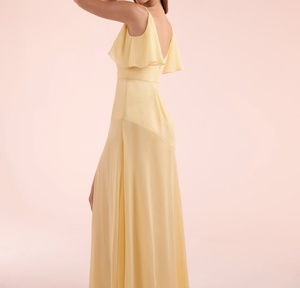 Elegante Abito <span class=keywords><strong>da</strong></span> Sera per Donna, Senza Maniche, in Raso, Lungo con Spacco, Design Personalizzato per Damigelle e Cerimonie Nuziali - Product Image 3
