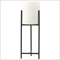Grand support floral décoratif sur pied en fer doré, style scandinave moderne, avec finition émaillée et revêtement poudré