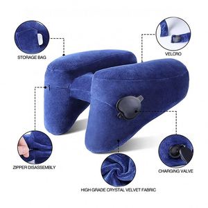 Oreiller de voyage cervical gonflable personnalisé à mémoire de forme avec capuche pour la sieste - Product Image 4