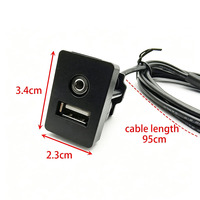 Câble d'extension USB AUX pour voiture, prise de panneau intégrée pour Toyota Corolla Camry Highlander RAV4 Levin, modification audio