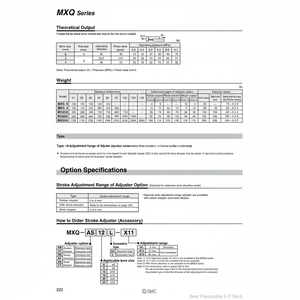 Ajusteur de course de table de glissière d'air pneumatique de SMC MXQ-AS8-X11 pièces pneumatiques - Product Image 1
