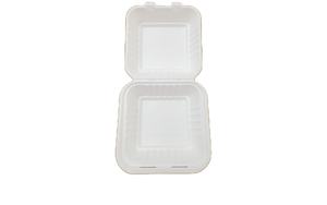 กล่องอาหารแบบใช้แล้วทิ้ง ขนาด 8x8 นิ้ว ทำจากชานอ้อย ย่อยสลายได้ สำหรับใส่อาหารกลางวัน อาหารกล่อง และงานจัดเลี้ยง - Product Image 3