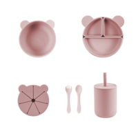 Nouveau bol d'alimentation alimentaire divisé Silicone bébé plats enfant dîner aspiration bébé Silicone vaisselle assiette bol ensemble avec couvercle tasse à bec