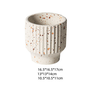 <span class=keywords><strong>Maceta</strong></span> de cemento molido <span class=keywords><strong>Maceta</strong></span> de punto de pulverización <span class=keywords><strong>circular</strong></span> para decoración del hogar - Product Image 6