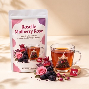 Tisane aux fleurs de roselle et de mûrier, Mélange de tisanes naturelles pour le bien-être quotidien - Product Image 4