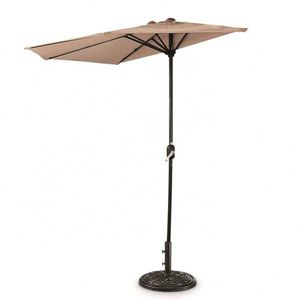 Sombrilla <span class=keywords><strong>de</strong></span> Patio Semicircular, para Jardín, Terraza, Balcón, 5 Khaki Rib Kdoutdoor, Parasol <span class=keywords><strong>de</strong></span> Jardín, Sombrillas <span class=keywords><strong>de</strong></span> Patio - Product Image 1