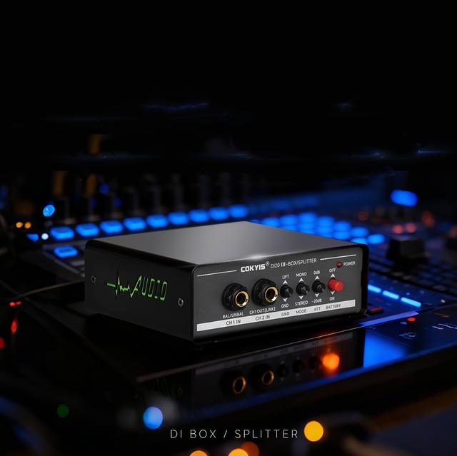Multi Functional Active DI Box SPLITTER Dual Channel Balanced Stage Guitar Disc Player Circuit signal Effect Device