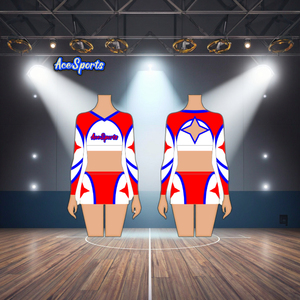 Tenues de majorettes Ace Sports de haute qualité, personnalisables OEM, vierges, imprimées, dégradées, avec strass, ensembles techniques et stylés - Product Image 1