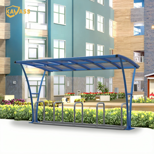 KAVASS <span class=keywords><strong>Abri</strong></span> vélo en acier galvanisé avec toit en PC revêtu de poudre pour <span class=keywords><strong>4</strong></span> <span class=keywords><strong>vélos</strong></span> Aires de stationnement extérieures pour <span class=keywords><strong>vélos</strong></span> - Product Image 5