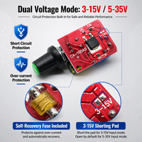 Contrôleur de vitesse de moteur CC miniature CA-105AS PWM 1.8V 3V 5V 6V 12V 24V 35V 2A 30W, régulateur de vitesse basse tension, carte de commande OEM