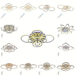 Lámpara de techo con anillo circular Led de acrílico moderno, decoración de hierro para el hogar, dormitorio, sala de estar, luz de techo Led acrílica Simple Rc - Product Image 6