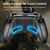 Manette de jeu sans fil Honcam P5 Gyroscope Turbo avec boutons arrière remappables, joystick à effet Hall, déclencheur et éclairage RGB pour PS5 et tous les jeux