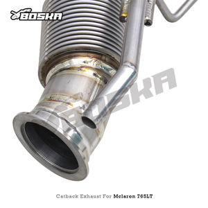 ระบบท่อไอเสียแบบ Catback สำหรับ Mclaren 765LT 4.0T ปี 2020+ ยี่ห้อ Boska ผลิตจากไทเทเนียม น้ำหนักเบา ไม่มีตัวเก็บเสียง แบบท่อไอเสียตรง - Product Image 3