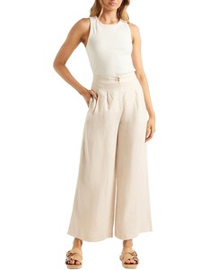 <span class=keywords><strong>Pantaloni</strong></span> Formali Estivi in <span class=keywords><strong>Lino</strong></span> ODM per <span class=keywords><strong>Donna</strong></span>, Personalizzabili, a Vita Alta, Gamba Larga, per Ufficio - Product Image 4