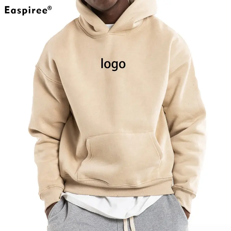 2024 nouveautés Streetwear à capuche hommes sweat coton polaire avec Logo personnalisé femmes sweats à capuche vierges sans cordes