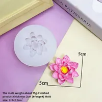 Moule en Silicone en forme de fleur de Lotus chinois pour la pâtisserie de gâteau au chocolat Mousse et moule d'ornement de plâtre de bougie parfumée