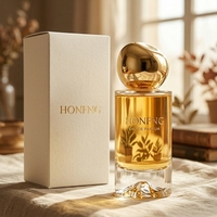Flacon de parfum rond à sertir personnalisé OEM, 30 ml, 50 ml, 100 ml, flacon de parfum en verre vide avec boîte d'emballage