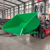 Yodel Norme industrielle Q235 Contenedores De Escombros Benne à ordures usées Élimination des déchets Chariot élévateur Trémie Auto-vidage Bascule Bac