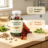 Gummies véganes à l'huile de graines de citrouille sans sucre, à la pectine, 4000 mg par portion, à base de plantes naturelles, 60 unités, vente chaude, OEM disponible