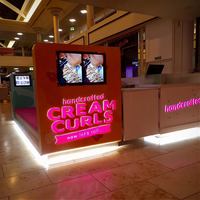 M2 Display UK Ice Cream Mall Kiosk Design Food Bar Meubles Vitrine Café LED Cabinet Design d'intérieur pour Restaurant