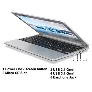 11.6 "FHD máy tính xách tay, Intel j4105, 8GB RAM, 64GB eMMC, Win10 Pro, USB 3.1, Type-C, HDMI, Wifi, 5000mAh, OEM hỗ trợ cho các đại lý - Product Image 5