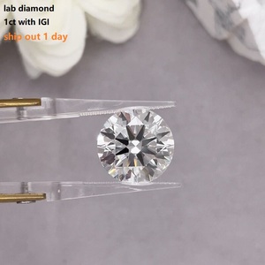 Kim cương nhân tạo 1 carat 0.5CT 0.3CT Starsgem bán buôn, chứng nhận IGI, cắt tròn sáng, độ tinh khiết D VS VVS, màu trắng, xử lý HPHT CVD - Product Image 1