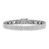 Bracelet tennis de 2 carats en argent sterling 925 ou en or jaune 18 carats sur argent sterling (7.5 pouces)