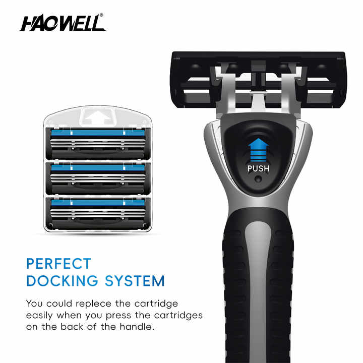 HAOWELL K01302 Wholesale Hot Design 3 Triple Blade Shaving Razor Blade ...