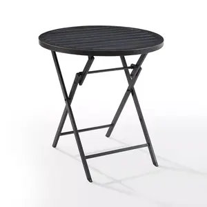 Compact And Efficient BBQ Folding Table For Outdoor Cooking And Social Events Garden Party Table With Metal Frame And Round Top