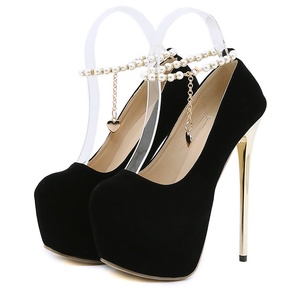 รองเท้าส้นสูงผู้หญิงแบบมีสายไข่มุก สไตล์โฟร์ซีซั่นส์ ปี 2025 ความสูง 16 ซม. - Product Image 6