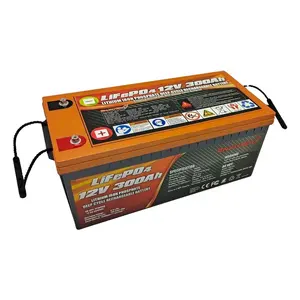 Deep cycle batter 12 volt 300ah solar lifepo4 li ion battery pack with built-in BMS